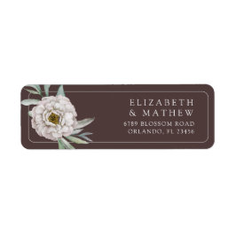 Etiqueta Boho Brown & White Floral Wedding Label
