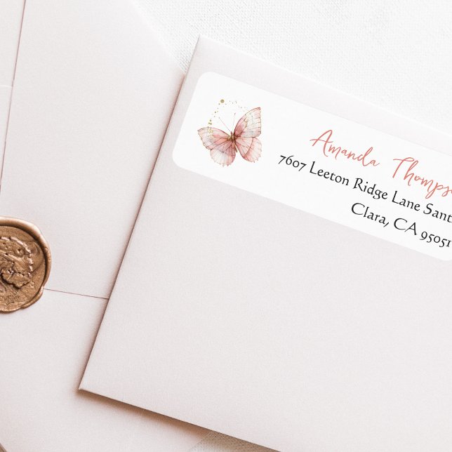 Etiqueta Boho Butterfly Wildflower Floral Girl Baby Shower (Subido por el creador)