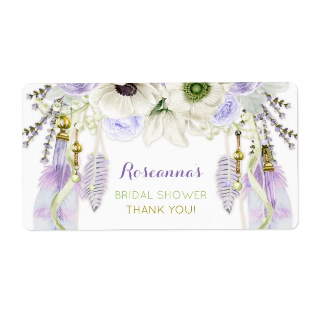 Etiqueta Boho Dream Catcher Water Bottle Gift (Frente)