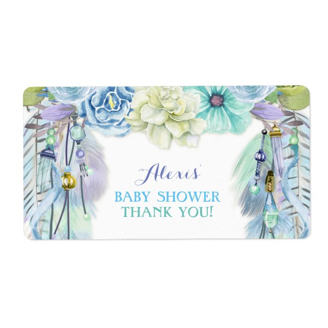 Etiqueta Boho Dream Catcher Water Bottle Gift (Frente)