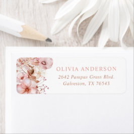 Etiqueta Boho Fall Floral Baby Shower Return Address Label