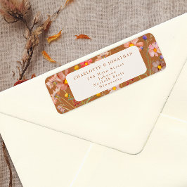 Etiqueta Boho Fall Floral Boda