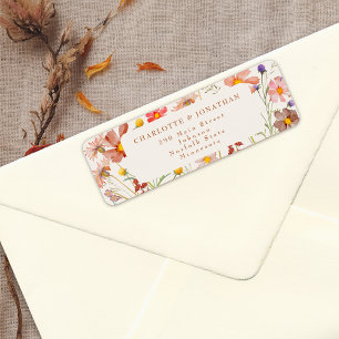 Etiqueta Boho Fall Floral Terracotta Beige Boda