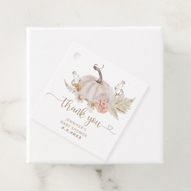 Etiqueta Boho fall pumpkin de agradecimiento (In situ)