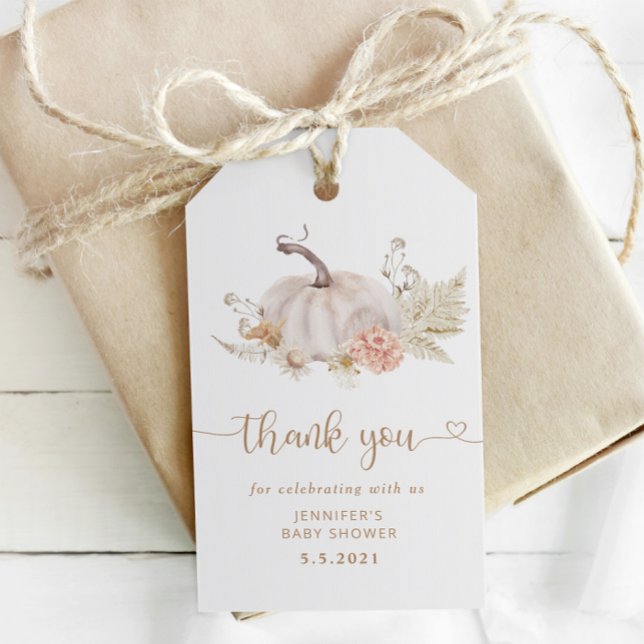 Etiqueta Boho fall pumpkin de agradecimiento (Subido por el creador)