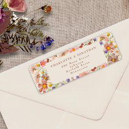 Etiqueta Boho Fall Rustic Wildflower Floral Boda