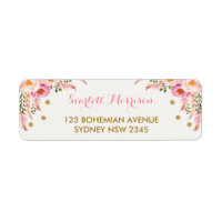 Boho Floral Rubor Pink Gold Shower Primer cumpleañ