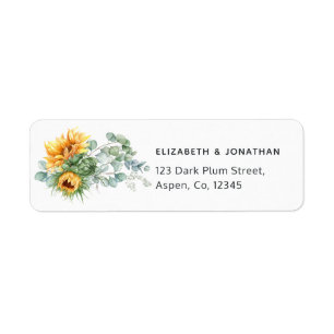 Etiqueta Boho Girasol Eucalipto