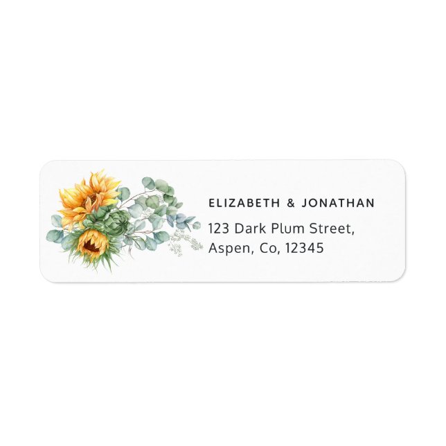 Etiqueta Boho Girasol Eucalipto (Frente)