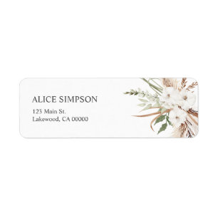 Etiqueta Boho Greenery Pampa Grass Boda