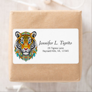 Etiqueta Boho Hippie Chic Floral Año del Tigre