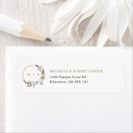 Etiqueta Boho Monogram Boda de Pampas