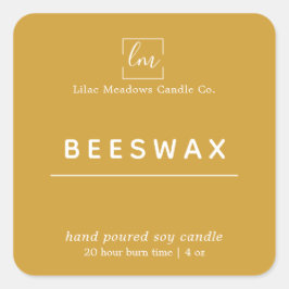 Etiqueta Boho Mustard Redonda de Vela Empaquetado