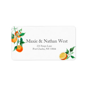 Etiqueta Boho Naranja Blossom Boda