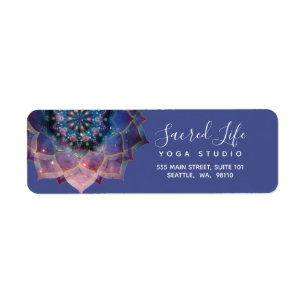 Etiqueta Boho Nebula Bloom Diseño de Mandala