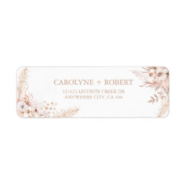 Etiqueta Boho Pampas Grass Floral Boda