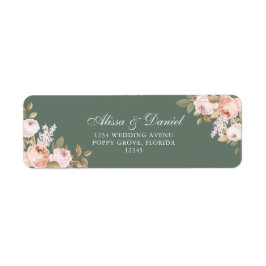 Etiqueta Boho Peonías Verde Salvia Dirección de Retorno