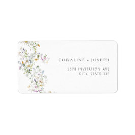 Etiqueta Boho Prairie Wildflower Wedding Address Label