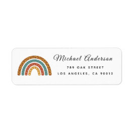 Etiqueta Boho Rainbow Baby Shower Return Address Label