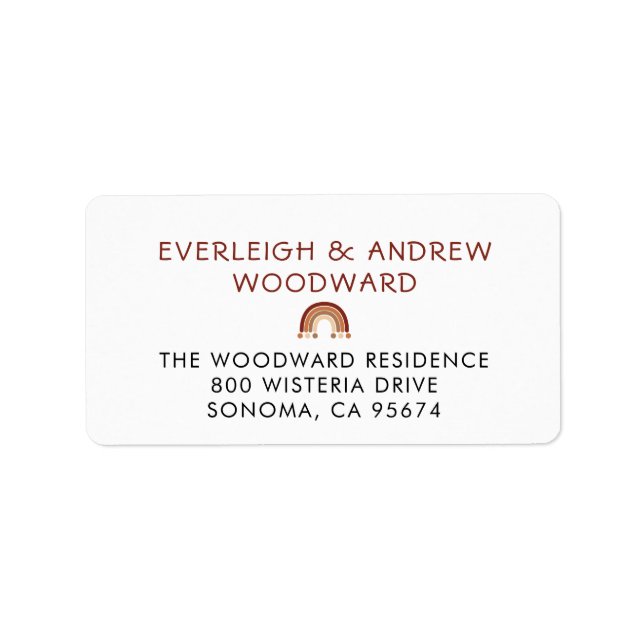 Etiqueta Boho Rainbow Boy Baby Shower (Frente)