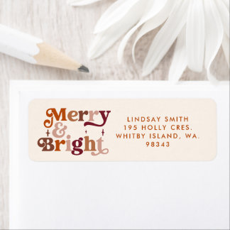 Etiqueta Boho Retro Merry y Bright