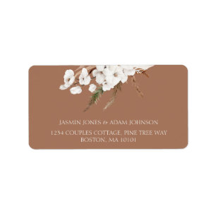 Etiqueta Boho Terracotta Pampas Grass Boda