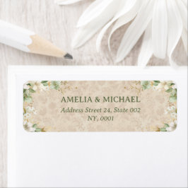 Etiqueta Boho Vintage Boda Botánico Floral