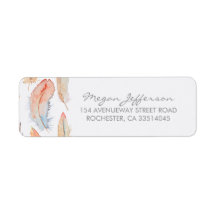 Boho Watercolor Feathers Boda