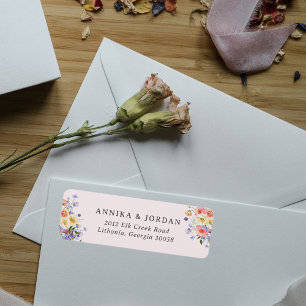Etiqueta Boho Wildflower   Dirección de devolución botánica