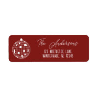 Bola de Discoteca de Navidad Roja y Blanca Etiquet