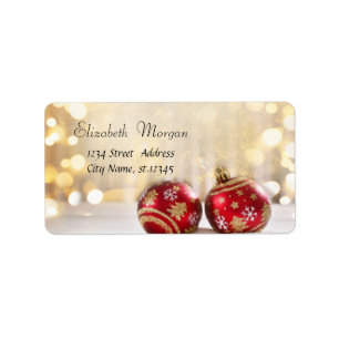 Etiqueta Bolas rojas de Navidad Holiday 