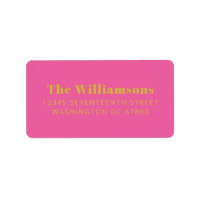 Bold Bright Hot Pink Yellow Custom Return Address