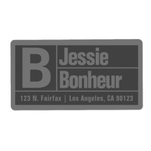 Etiqueta Bold & Modern Large Font   Dark Grey Return