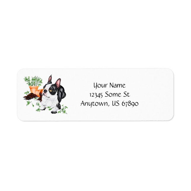 Etiqueta Boletines de la revista Boston Terrier Naugher (Frente)