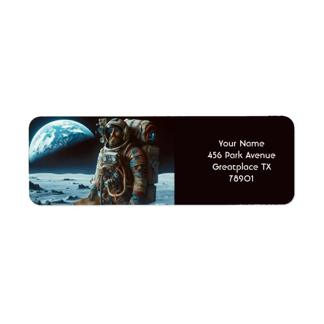 Etiqueta Bolsas de Astronauta Cute Moon Fantasy (Frente)