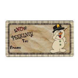 Etiqueta Bolsas de regalo de S"no"w de Peeking Snowman | NA