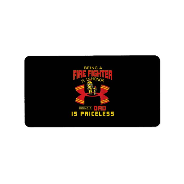 Etiqueta Bombero - Siendo un papá bombero (Frente)