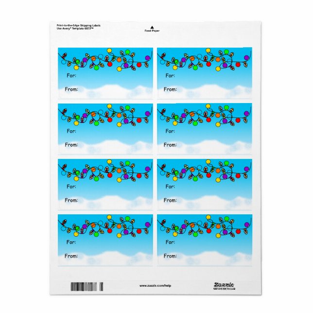 Etiqueta Bombillas navideñas de amarre (Hoja Entera)