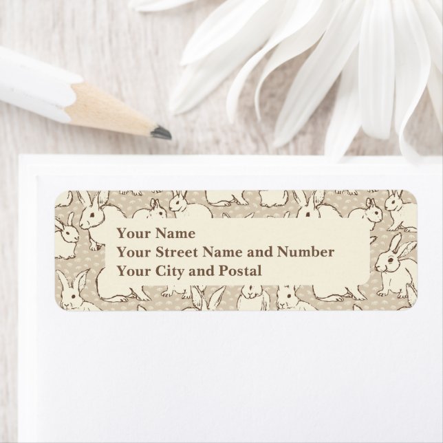 Etiqueta Bonanza de Conejos Conejos Conejitos Cuidadosament (In situ)