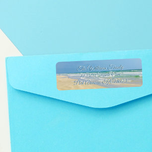 Etiqueta Bonita foto de la playa junto al mar en la direcci