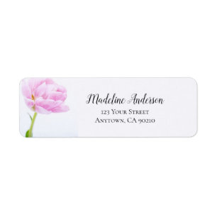 Etiqueta Bonita Peonia Rosa   Dirección de devolución del P