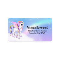 Bonita unicornio con barro arco iris y cola