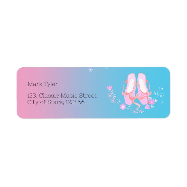 Etiqueta Bonito Ballerina chica Fiesta de cumpleaños (Frente)