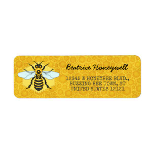 Etiqueta Bonito de la miel del abejorro de la abeja y del