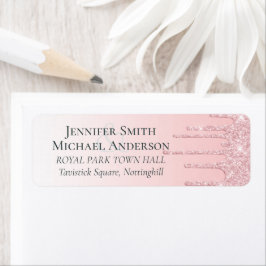 Etiqueta Bonito de presupuesto Boda Girly Purpurina de gote