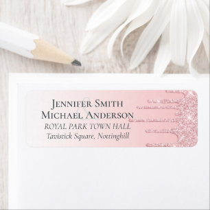 Etiqueta Bonito de presupuesto Boda Girly Purpurina de gote