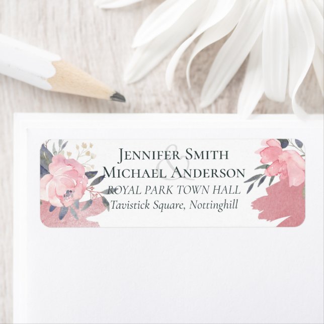 Etiqueta Bonito Girly Rosegold Floral Glam Boda (In situ)