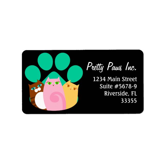 Etiqueta bonito Kitty Paw (Frente)