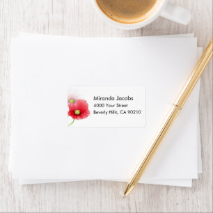 Etiqueta Bonito Poppies Floral Personalizado