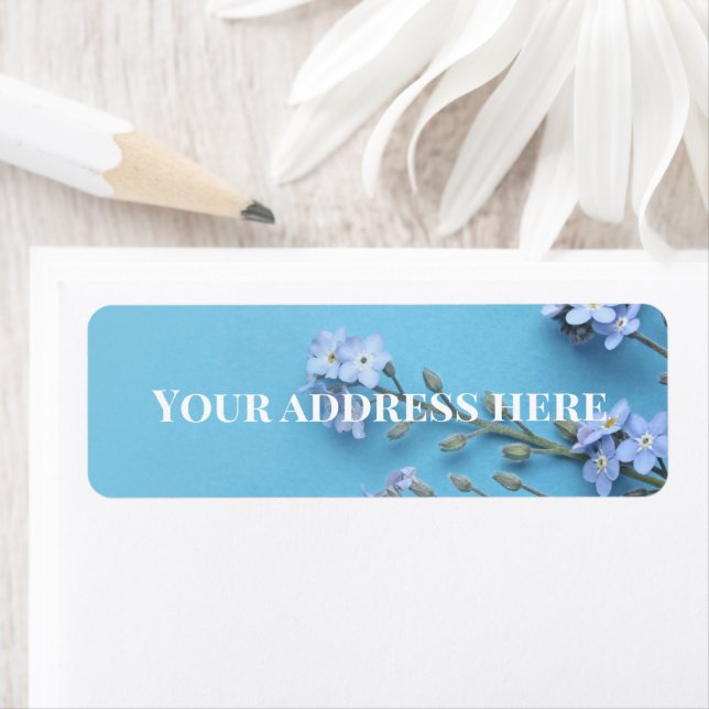 Etiqueta Bonito Primavera nomeolvides las flores (In situ)